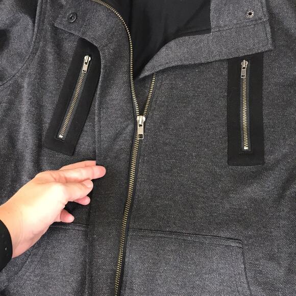 CAbi 3184 Love Carol Gray Modern Mesh Back Buckle Full Zip Jacket XS Moto Biker - Picture 8 of 13